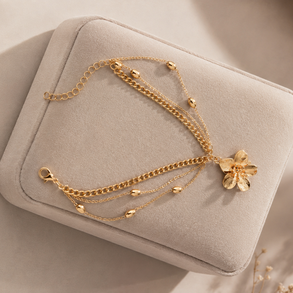 Tobillera 'Golden Bloom'